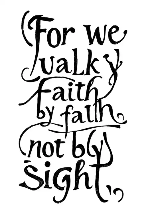 "For we walk by faith, not by sight". tattoo design idea
