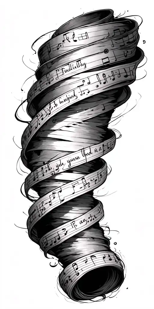 TORNADO OF MUSIC LYRICS SPIRALING DOWN tattoo design idea