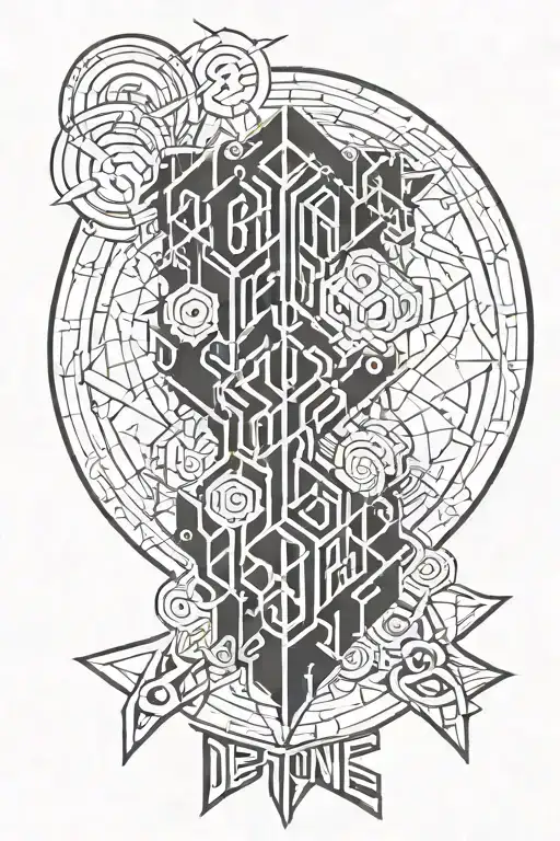 Deftones inspired with "Goon Squad" text tattoo design idea