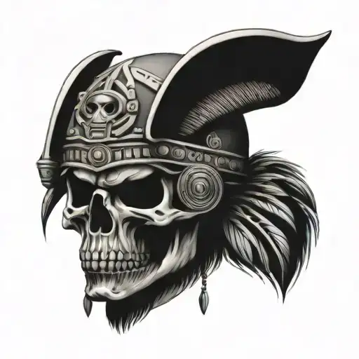 Skull, inca, hood tattoo design idea