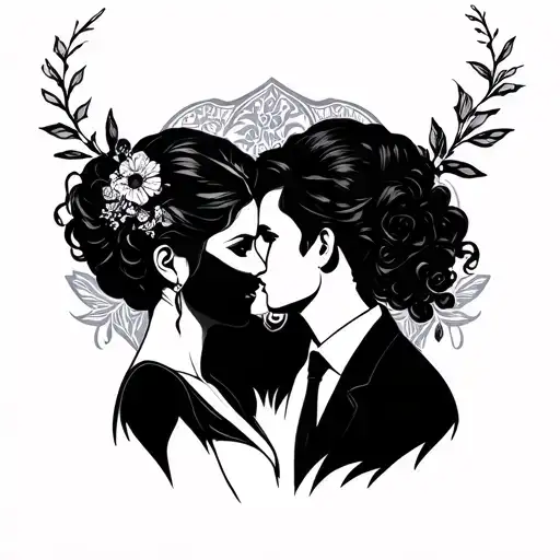 married couple tattoo design idea