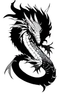 blackwork gyarados tattoo design idea