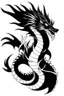 blackwork gyarados tattoo design idea