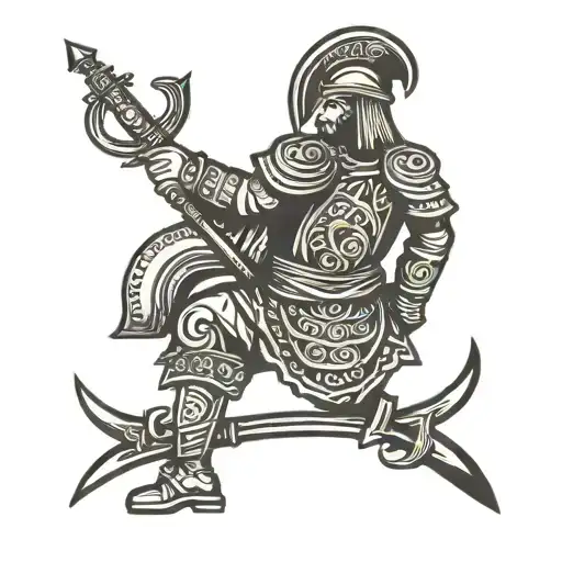 Ottoman soldier sparta style design tattoo design idea
