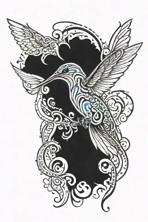 Hummingbird tattoo design idea