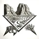 western desert tattoo design idea