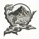 western desert tattoo design idea