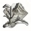 western desert tattoo design idea