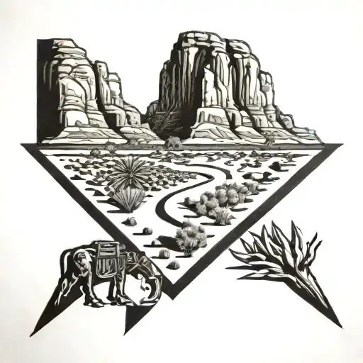 western desert tattoo design idea