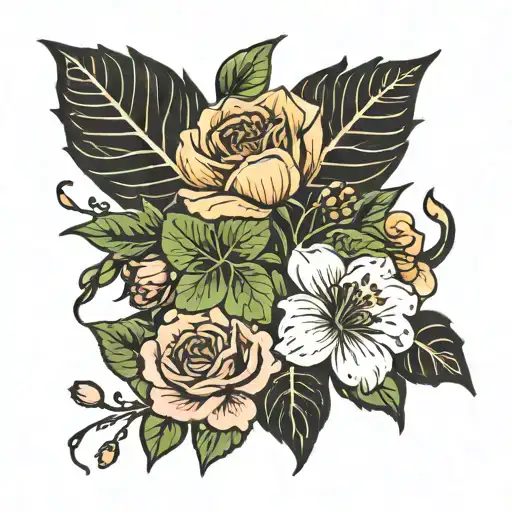 birth flower of March, April, June and September  tattoo design idea