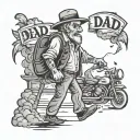 dead dad walking tattoo design idea