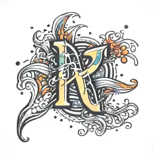 Letter P exploding fireworks tattoo design idea