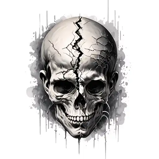 human body made from broken home tattoo design idea