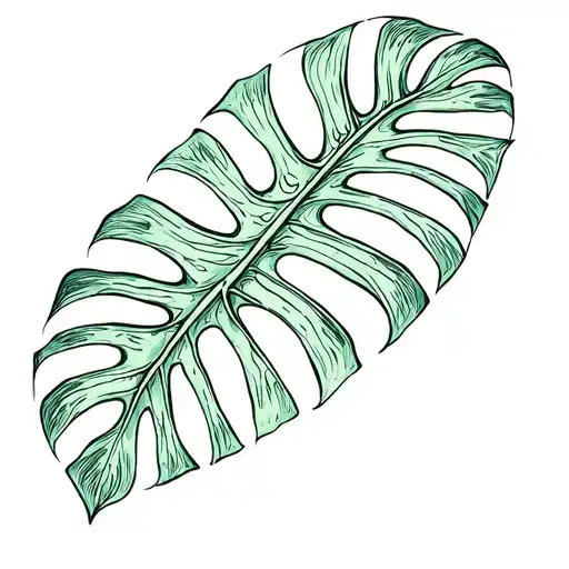 monstera leaves tattoo design idea