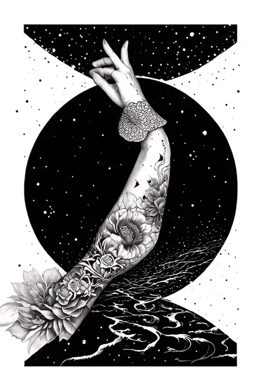 該隱 cover up on forearm half sleeve space filler tattoo tattoo design idea