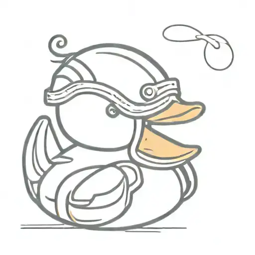 rubber duck wearing motorcycle helmet tattoo design idea