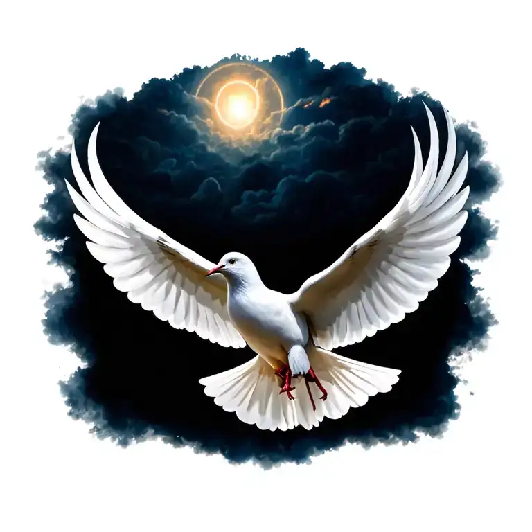 Dove flying to heaven tattoo design idea