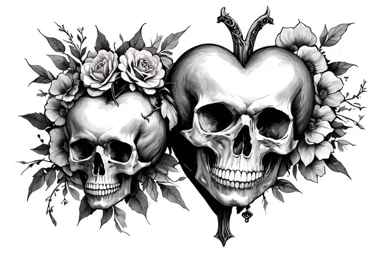 Heart Mind Scale Memento Mori Memento Vivere tattoo design idea