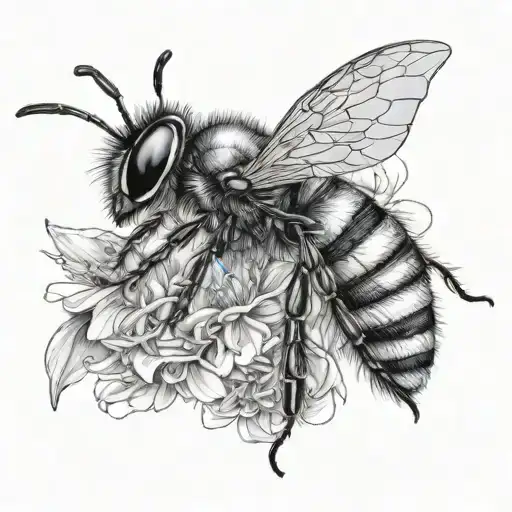 Fine Line Bee tattoo design idea