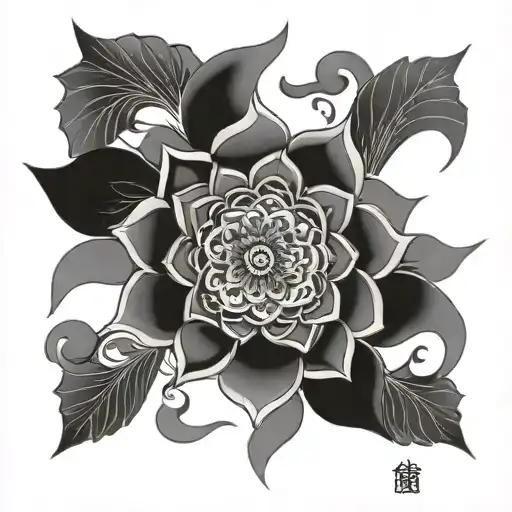 Japanese style tattoo mandala tattoo design idea