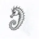 seahorse computer tattoo design idea
