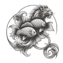 Pisces Leo cancer zodiac sign tattoo design idea