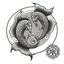Pisces Leo cancer zodiac sign tattoo design idea
