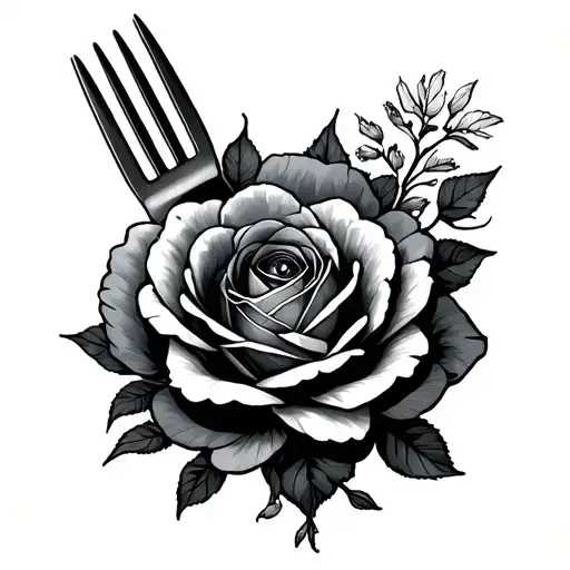 sister fork tattoo design idea