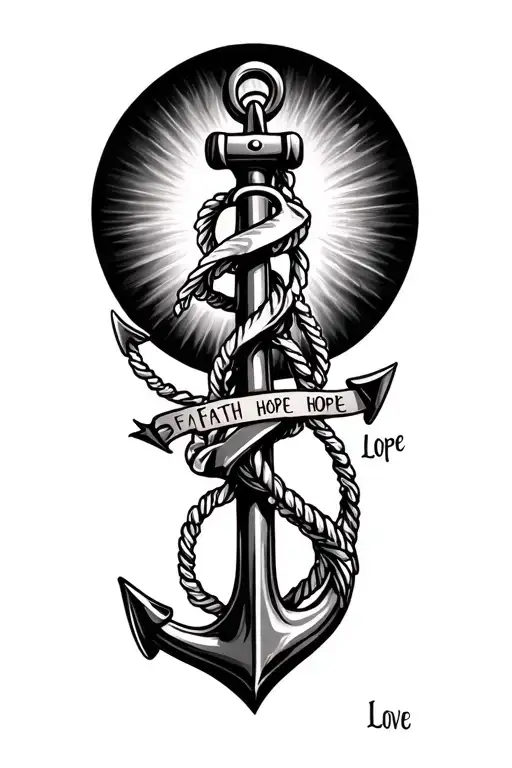 faith hope love anchor tattoo tattoo design idea