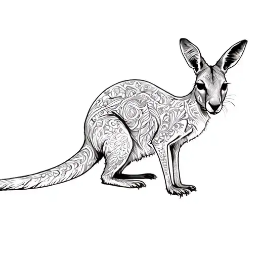 kangaroo tattoo design idea