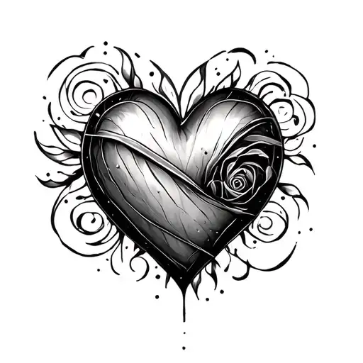 Fine Line Heart tattoo design idea