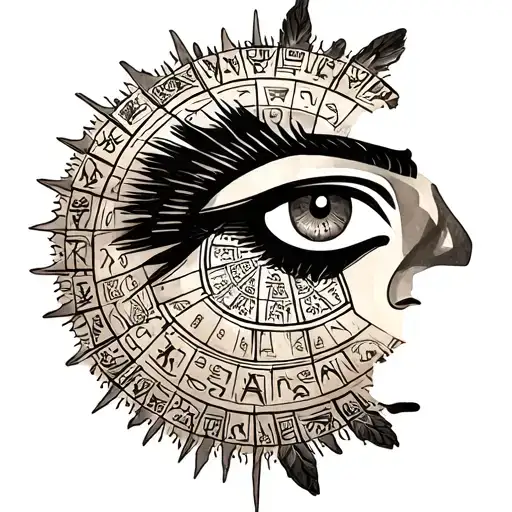 Aztec calendar tattoo design idea
