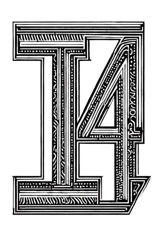 number 14 tamil letters tattoo design idea