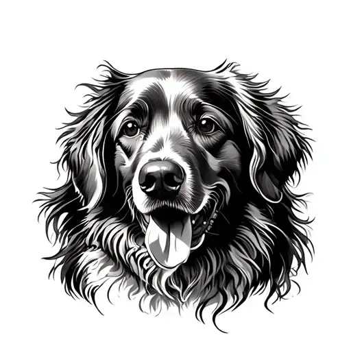 Tattooed Golden Retriever tattoo design idea