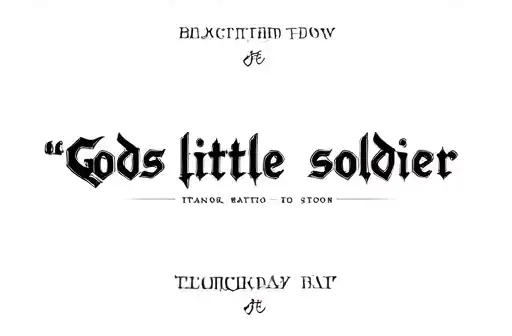 "Gods little soldier" tattoo design idea