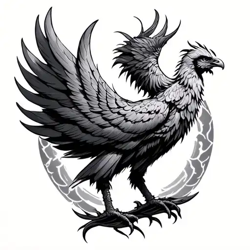 masculine phoenix tattoo design idea