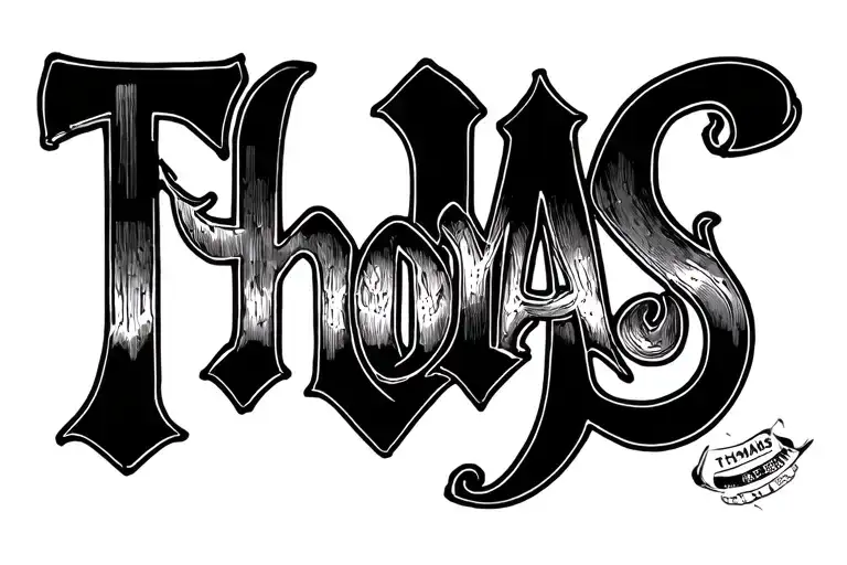 "Thomas" sons name tattoo tattoo design idea