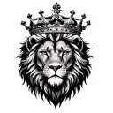 lion and crown  tattoo design idea