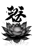 lotus flower blooming gaara love kanji smoke tattoo design idea
