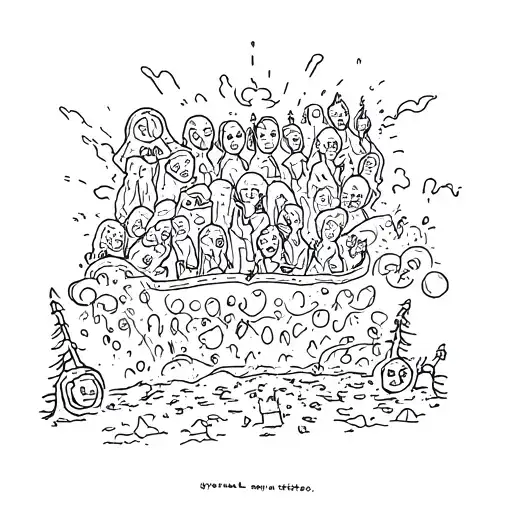 dmt trip scene tattoo design idea