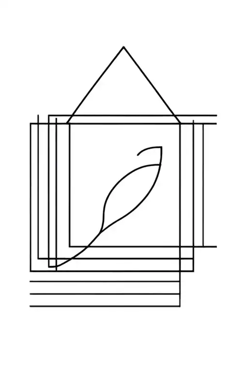 a line or geometric shapes the represent life as a journey, and it's unpredictability tattoo design idea