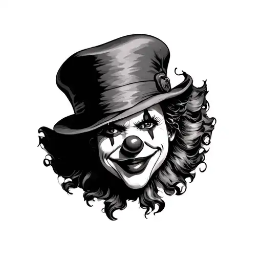 clown hat tattoo design idea
