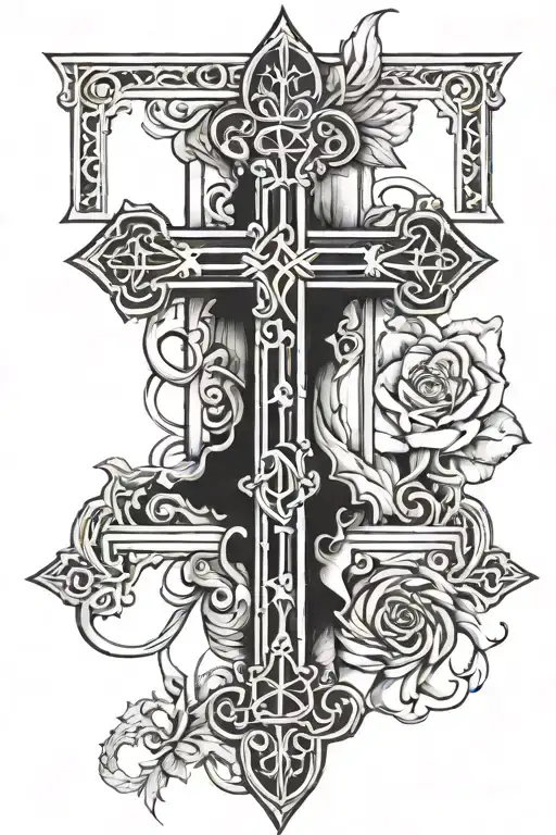 roman numerals cross tattoo tattoo design idea