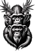 three wise monkeys, scary tattoo design idea