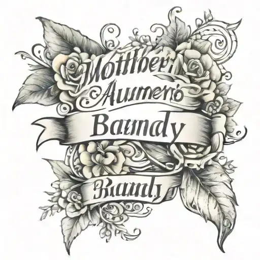 mother daughter matching tattoos - Mother's name is Brandy and daughters are Autumn and Jade tattoo design idea