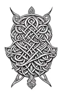 celtic tree and pattern tattoo design idea