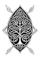 celtic tree and pattern tattoo design idea
