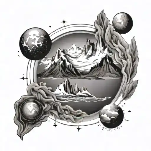 Patagonia and Antarctica creative astro tattoo design idea