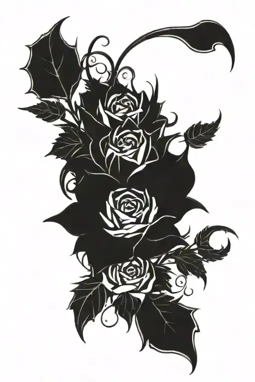 dark gothic  simple line black work stick and poke tattoo design idea