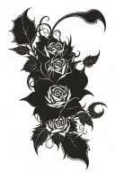 dark gothic  simple line black work stick and poke tattoo design idea